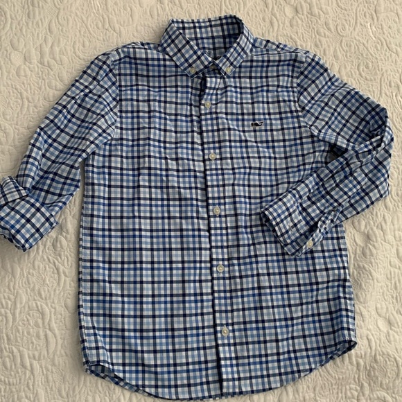 Vineyard Vines Performance Classic Fit Tucker Shirt Plaid Button Down size 6 boy - Picture 1 of 5